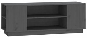 szürke tömör fenyőfa TV-szekrény 110 x 35 x 40,5 cm