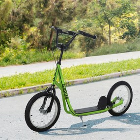 HOMCOM Gyerek Roller fékkel, állítható magasságú, könnyű acél, világoskék