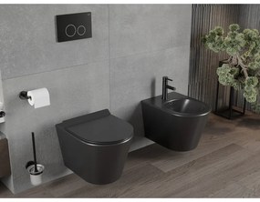Mexen Rico falra akaszthatĂł WC Peremless WC ĂŒlĆkĂ©vel VĂ©kony hĆre kemĂ©nyedĆ, matt fekete - 30720185