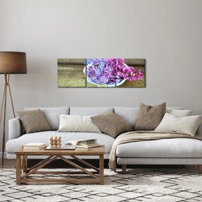 Kép a dekorációról levendulával (órával) (90x30 cm)