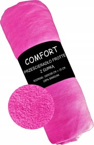 Frottír lepedő gumival 160x200 cm, fukszia színű, Lengyel termék Koney