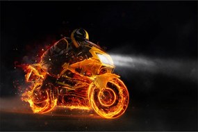 Kép - Motoros lángokkal (90x60 cm)
