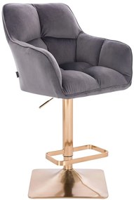 HR550KW Grafit modern velúr szék arany lábbal