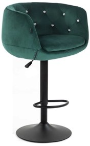 HR333CW Sötétzöld modern velúr szék fekete lábbal