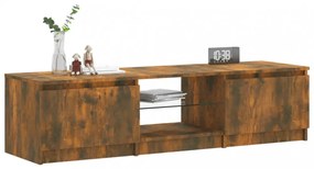 füstös tölgy színű TV-szekrény LED-ekkel 140 x 40 x 36 cm