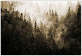 Poszterek 155x105 Tájkép Szépia Hegyek Köd