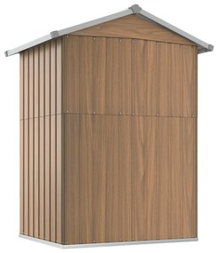 barna horganyzott acél kerti fészer 126 x 97,5 x 177 cm