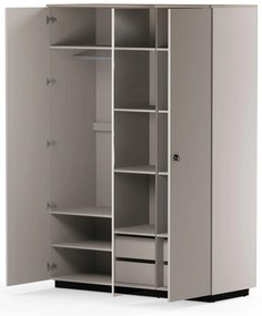 Ruhásszekrény Demandaron 2 (taupe + silverjack tölgy) (tükörrel). 1116802