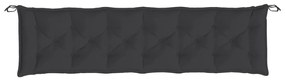2 db fekete oxford szövet kerti padpárna 200 x 50 x 7 cm