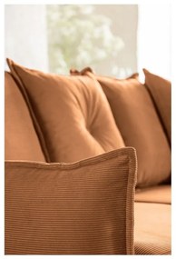 Téglavörös kordbársony kinyitható sarokkanapé (variálható) Lazy Lukka – Miuform