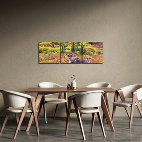 Kép - Caribou, Alaszka (órával) (90x30 cm)
