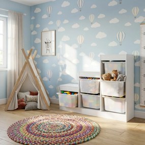 Polcállvány piramis, fehér, TRINIS