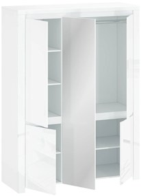 Ruhásszekrény Leona 5D (tükörrel)  (fényes fehér). 1053010