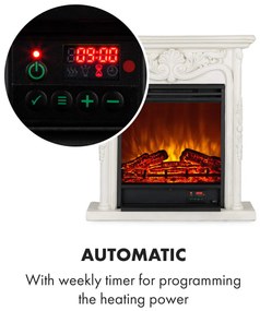 Etna Pozzolana, elektromos kandalló, 1800 W, heti időzítő, távirányító, fehér