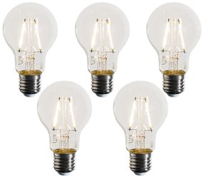 5 darabos E27 LED izzókészlet A60 átlátszó 3W 320 lm 2700K