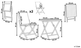 Fehér Kétszemélyes Összecsukható Alumínium Balkon Szett CAORLE Beliani