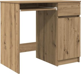 vidaXL kézműves tölgy színű szerelt fa íróasztal 86x49x76 cm