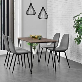 [en.casa] Étkezőszék Dolha design szék 2 darabos szett 83 x 46 cm szövet szürke