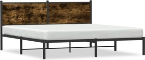 vidaXL füstös tölgy színű fém ágykeret matrac nélkül 160 x 200 cm