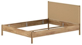 Natúr színű tölgyfa franciaágy ágyrács nélkül 160x200 cm Olive Rope – Vipack