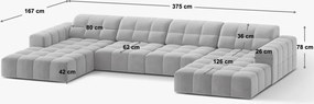 Jennifer U alakú kanapé, 6 személyes