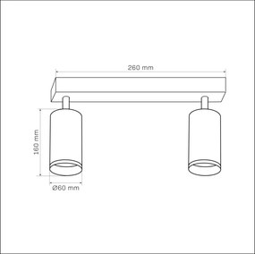 Polux LONDON 327758 Spotlámpa 2x10W/GU10 IP20