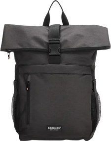Fekete nagy roll top iskolai hátizsák „Back to school”