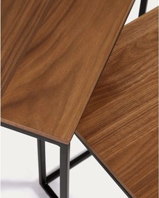 Tárolóasztal szett 2 db-os diófa dekoros asztallappal 45x45 cm Yoana – Kave Home