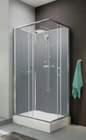 Sanplast klp-KCKN/CLII Zárt négyszögletes zuhanykabin szett 80x80 ezüst