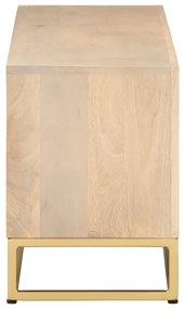 tömör mangófa és vas TV-szekrény 110 x 30 x 40 cm