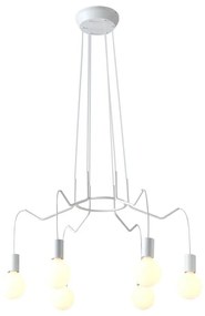 Csillár zsinóron BASSO 6xE27/40W/230V fehér