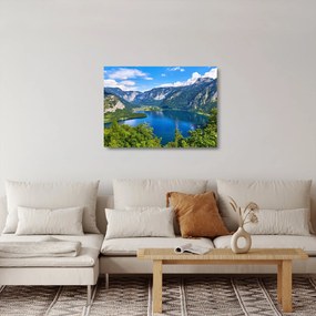 Kép - Hallstatt tó, Hallstatt, Austria (üvegen) (70x50 cm)