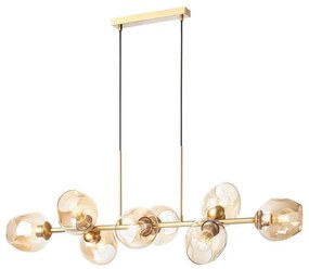 Redo 01-2621 - Csillár zsinóron PIERCE 8xE27/42W/230V arany/füstös