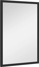 HOMCOM Téglalap alakú Fali Tükör 60 x 40 cm, Fekete Fa Keret, Ideális Fürdőszobába, Nappaliba vagy Hálószobába | Aosom