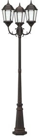 Kerti lámpa poszt 3-lámpás E27 Bronz 235 cm Alumínium