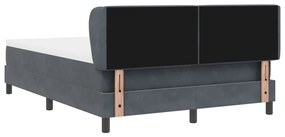 Boxspring Ágy Matrac Fekete 140x200 cm Bársony