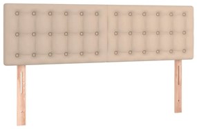 cappuccino színű műbőr rugós ágy matraccal és LED-del 140x200cm