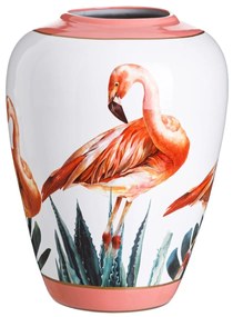 Kerámia váza flamingó dekorral 48 cm