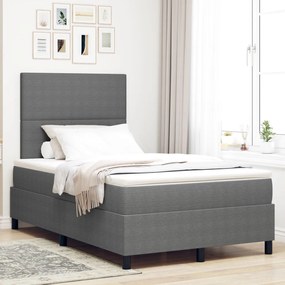 Box Spring Ágy Matrac Közepes Szürkével Kicsi Franciaágy Kordbársony Szövet