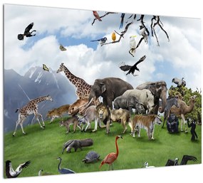 Kép - állatok a szigeten (70x50 cm)