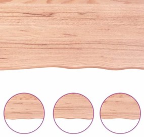 világosbarna kezelt tömör fa fürdőszobai pult 80x30x(2-4) cm