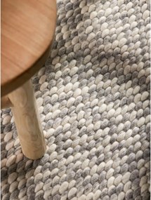 Világosszürke-krémszínű kézi szövésű gyapjú kerek szőnyeg ø 160 cm Lyon Beans – Elle Decoration