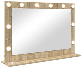 Pipere tükör Sonoma tölgy Szerelt fa, Üveg 80 x 55 x 18 cm Tükör