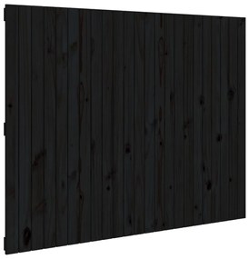 fekete tömör fenyőfa fali fejtámla 146,5x3x110 cm