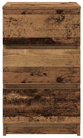 2 db antik fa éjjeliszekrények 3 fiókkal 39x35x65 cm