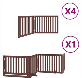 vidaXL barna nyárfa 12 paneles összecsukható kutyakapu ajtóval 960 cm