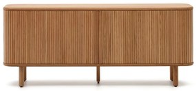 Natúr színű komód tolóajtóval kőrisfa dekorral 180x75,5x40 cm Mailen – Kave Home