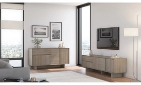 Natúr színű komód tölgyfa dekorral 146x76x45 cm Carpi – Marckeric