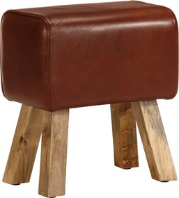 vidaXL barna valódi bőr és tömör mangófa tornapad 38 cm