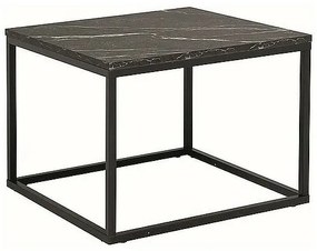 Márvány dekorációs asztallappal rendelkező dohányzóasztal ROSSI B 60x60 fekete